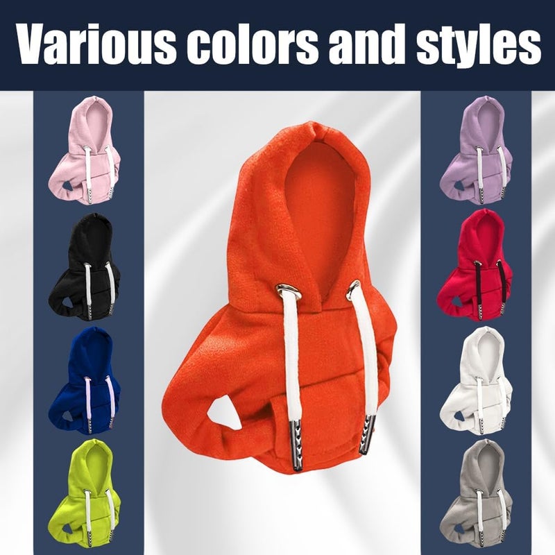 Lecctso Car Shift Knob Hoodie, Fashionable Sweater Hoodie Auto Gear Shift Knob Protector, Universal Car Interior Accessories Funny Car Shift Knob Cover for Car Truck SUV (Orange - Image 3